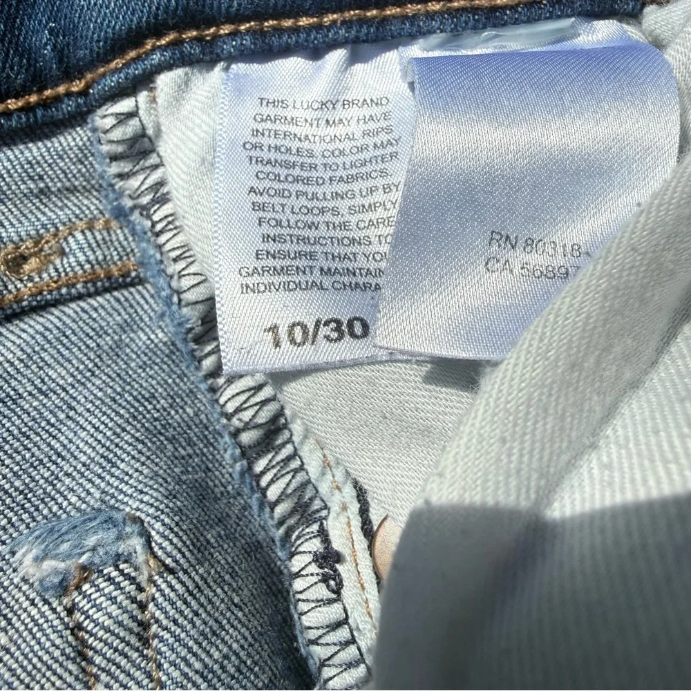 Lucky Brand Blue Jeans Mid Rise Fringed Bridgette Y2K - Picture 7 of 10